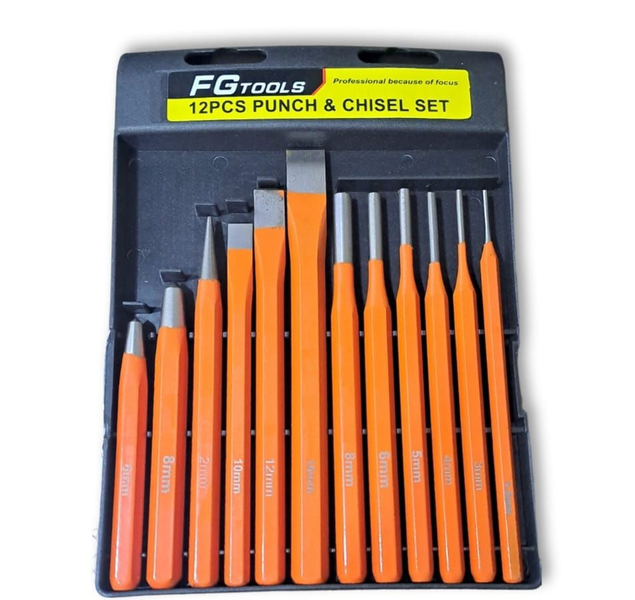 12 Piece FG Tools Punch And Chisel Set