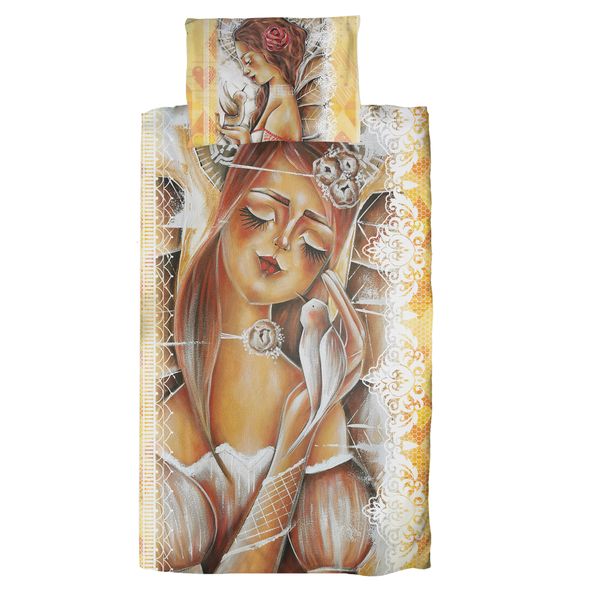 Golden Doves Cot Duvet Set