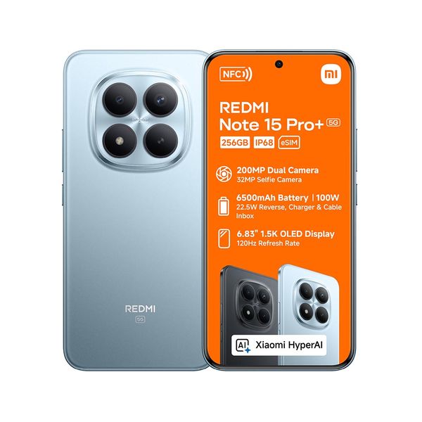 Redmi Note 15 Pro+ 5G 12GB RAM + 512GB ROM - Glacier Blue - Parallel Import