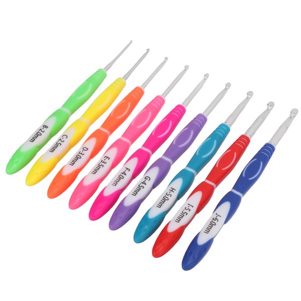 Crochet Hooks Set 9pcs Aluminum Ergonomic