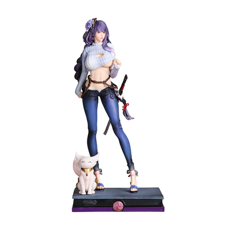 Genshin Impact Video Game Sexy Casual Ei Raiden Shogun Archon 32cm Figure Image