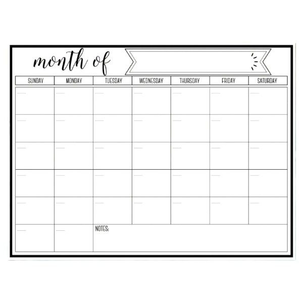 16x12inch Monthly &amp; Weekly Whiteboard Calendar With Magnetic Backing -White