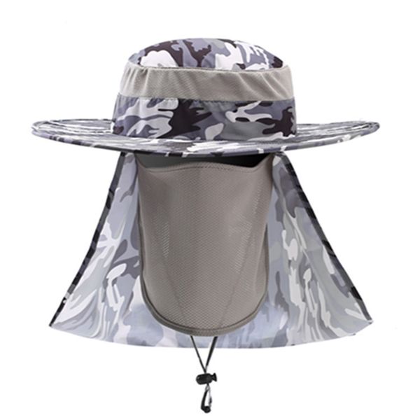 Breathable Wide Brim UV Protection Sun Hat - Light Grey