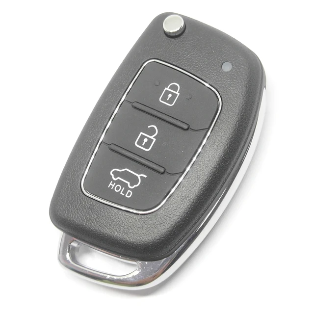 Logo Engraved Key Shell - Hyundai I20, Ix35, Ix45, Tucson, Elantra 