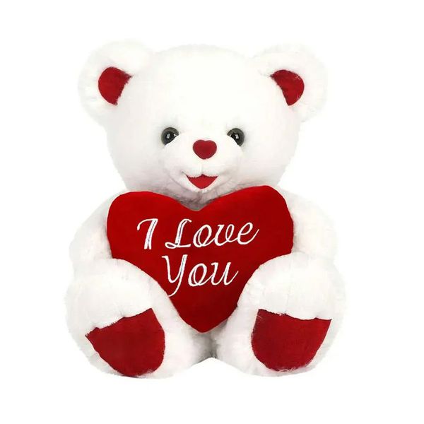 Soft Plush Romantic Teddy Bear Holding I Love You Heart