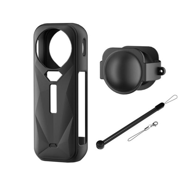 for Insta360 X5 Silicone Case Lens Cover Lanyard
