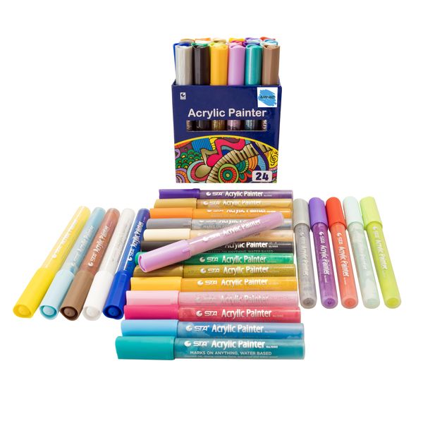 Aon-Art Large Acrylic Paint Markers Set (24 Pieces)