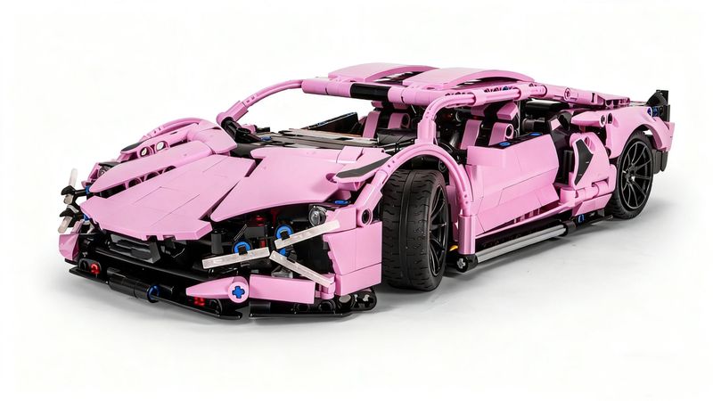 Pink Sports cCar Building Block Toy Collection, Birthday Gift, Christmas.