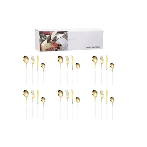 Modern Flatware for 6 Stainless Steel Cutlery Set-24 Piece