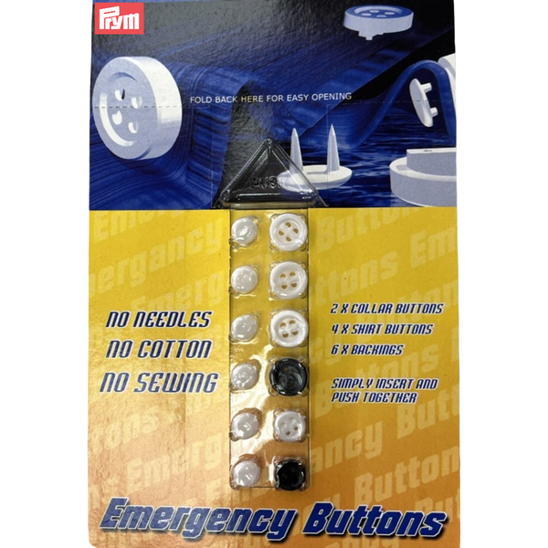 Prym Emergency Press / Push Fit No Sewing Shirt / Dress Buttons Set