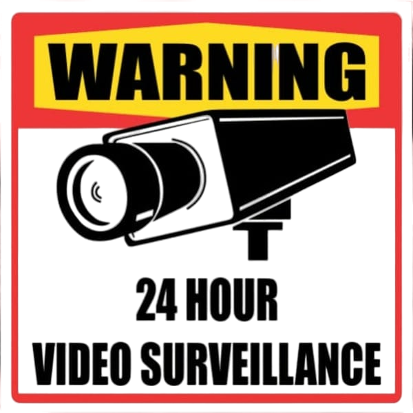 Warning 24 Video Sign On Abs 440x440