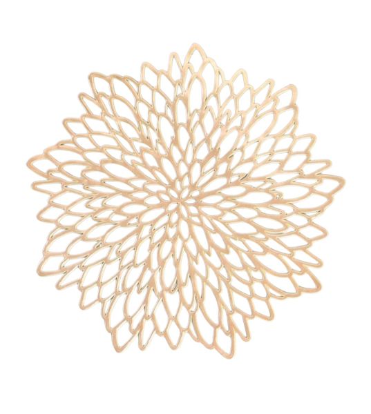 12 Pieces Flower-Shaped PVC Placemats For Wedding/Table Decoration