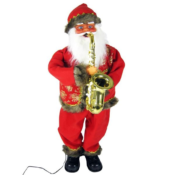 Mapple Supplies Dancing Saxophone Playing Santa Red 90CM