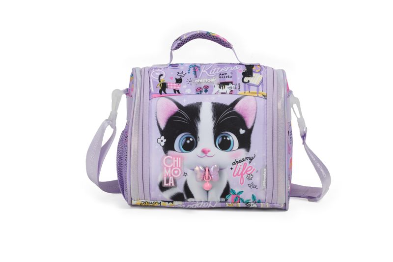 Chimola Black Cat Bow &amp; Charm Lunch Bag