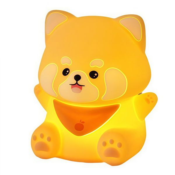 Kingdushi Red Panda Silicone Night Light Usb Rechargeable With Timer
