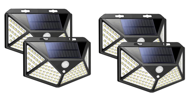 4PCS Solar Powered 114 LED Wall Light With Motion Sensor-Q-L433