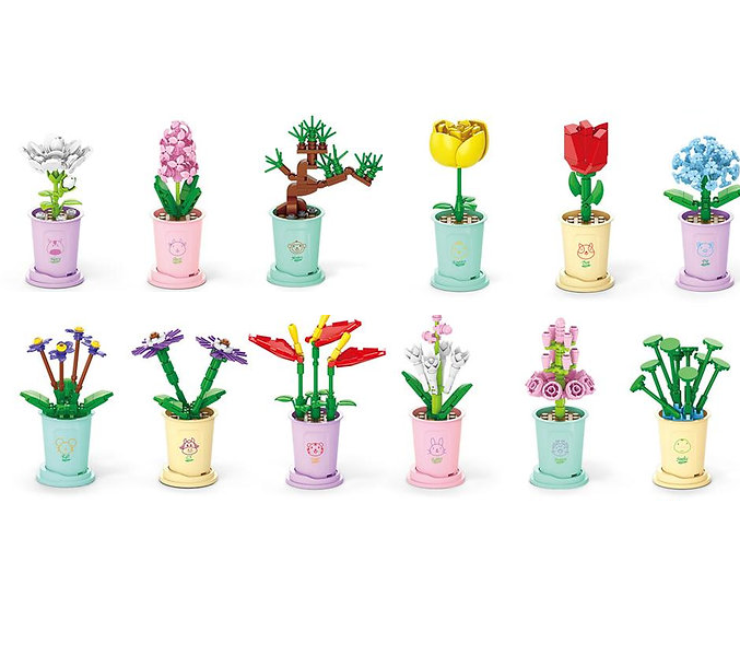 Kids Play and Pretend Flower Pot Planting Building Block