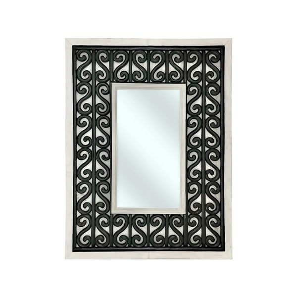 Borneo Rectangular Mirror Black and White