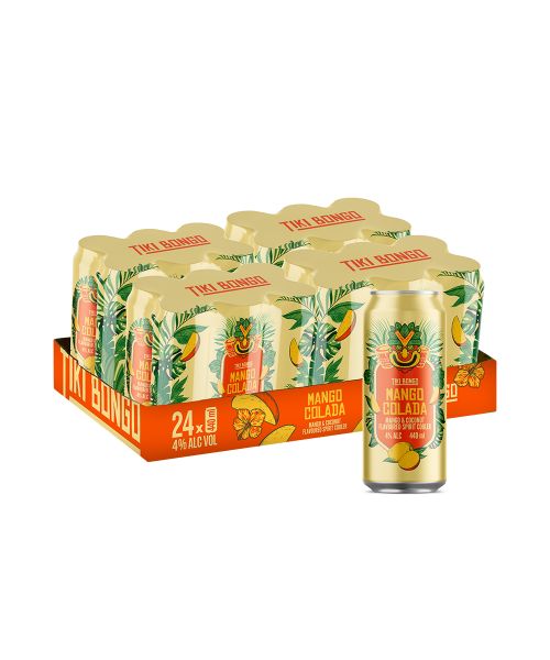 24 Pack Tiki Bongo Mango Colada Spirit Cooler - 400ml