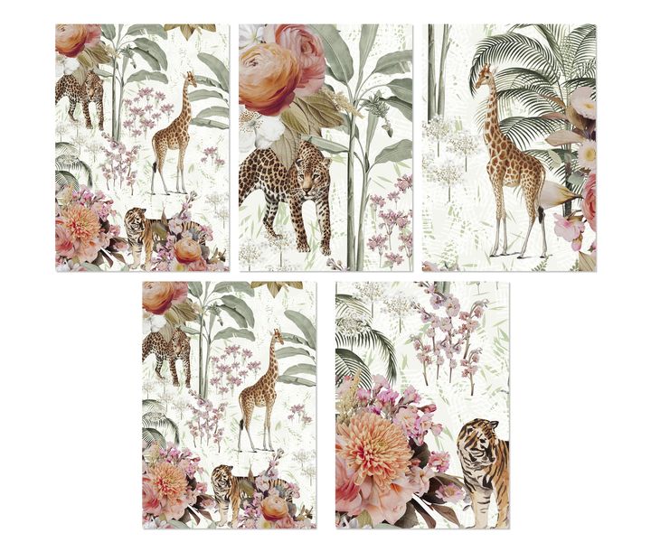 Greeting Cards: African Safari Floral (5-Pack)