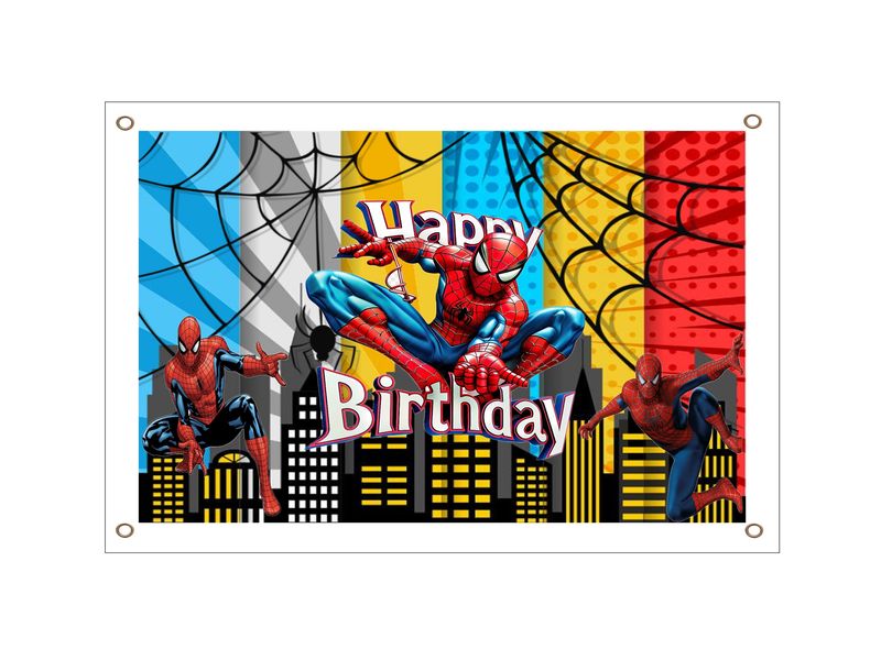 Spiderman Birthday Banner - PVC Banner 1.3mx900mm