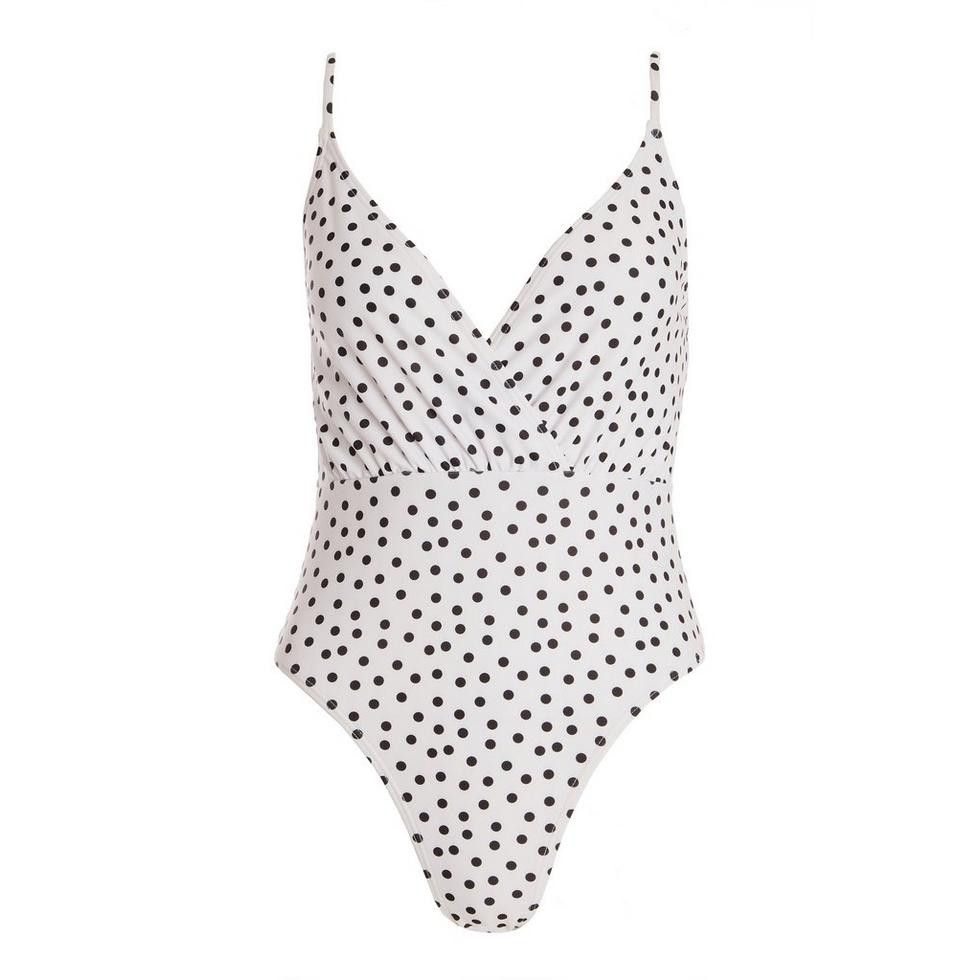 Quiz Ladies - White Polka Dot Swimsuit 