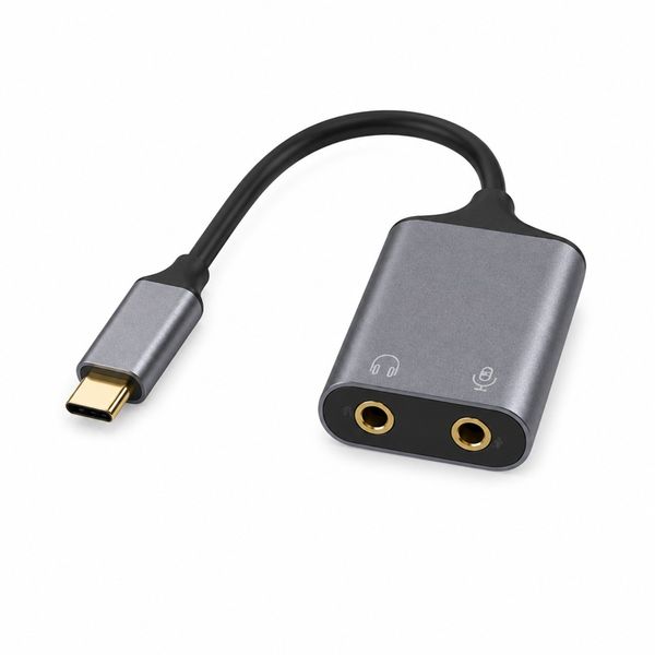 Premium USB-C Audio Splitter for Headphones and External Microphones FP