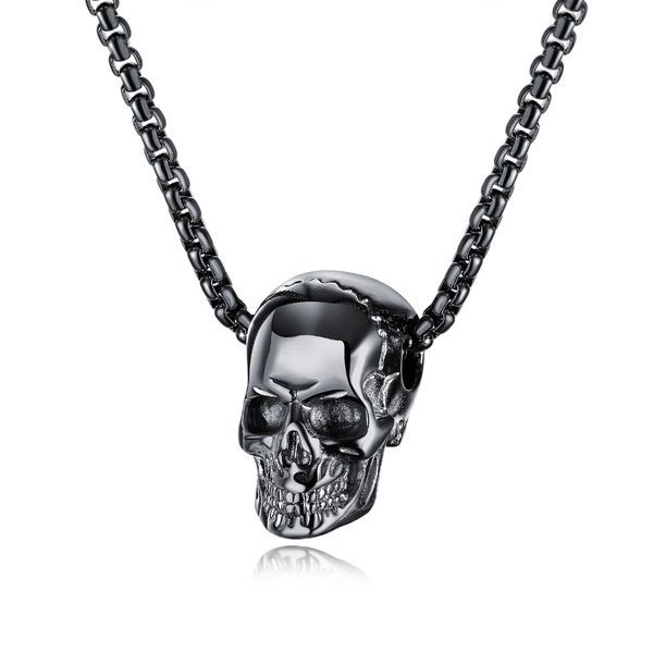 Black Stainless Steel Skull Necklace
