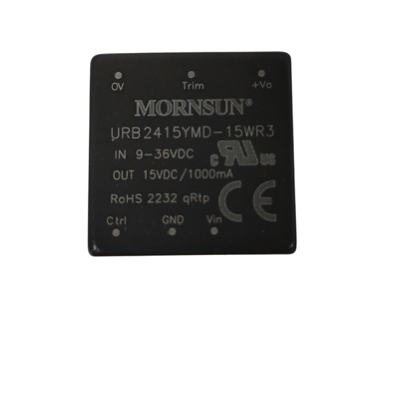 URB2415YMD-15WR3: 15W DC/DC Converter, 4:1 Input (9-36V), 15V/1A Out