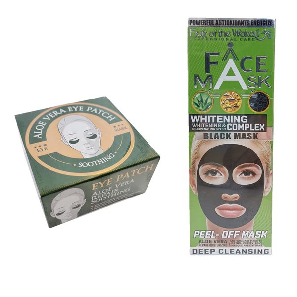 Wokali Aloe Vera Peel Off Black Mask Blackhead Remover &amp; Mask Eye Patch Kit