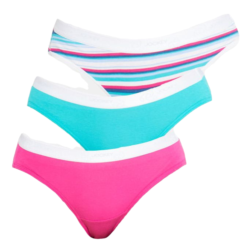 JOCKEY UNDERWEAR 3 Pack Women BIKINI 100 Cotton Comfort Breathable