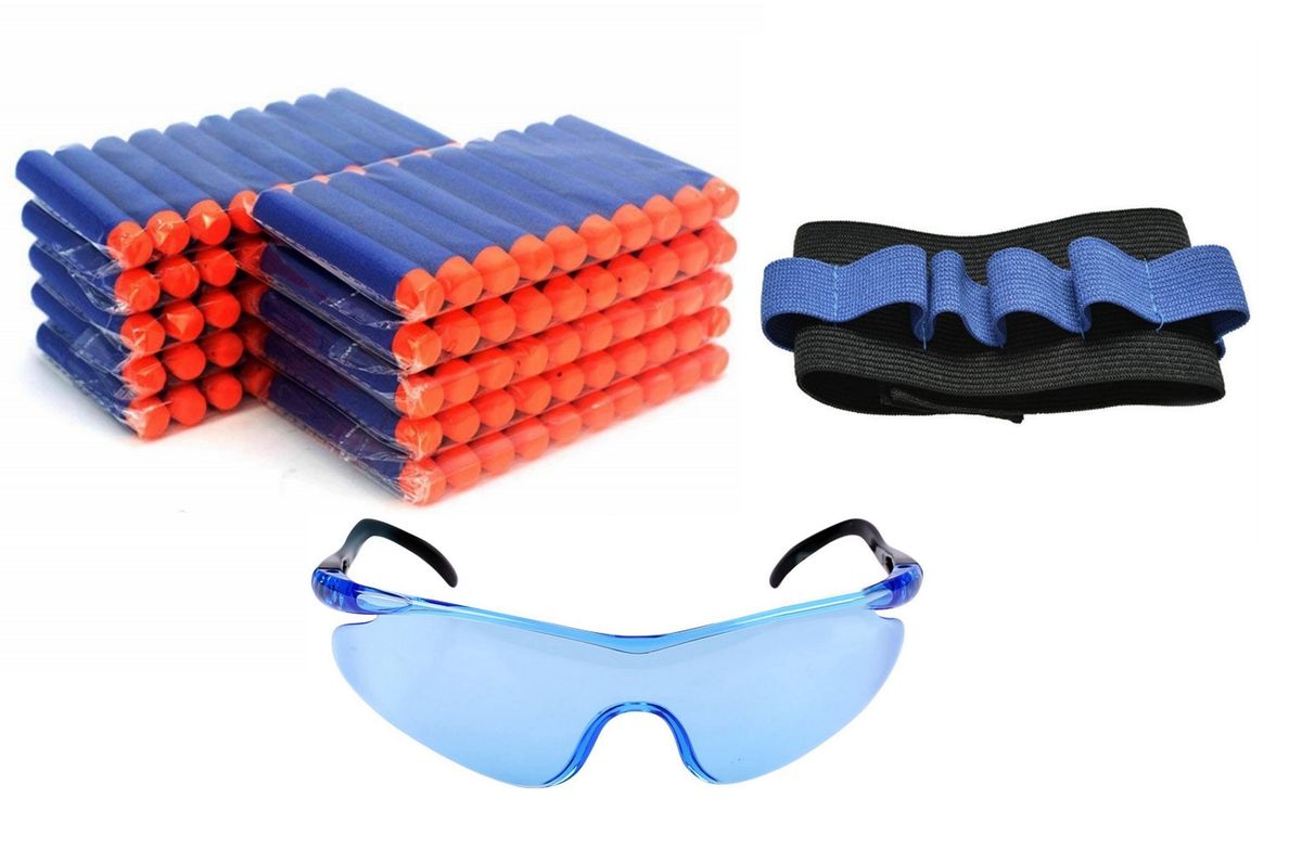 Refill Foam Bullets for Foam Gun Toys 100 Pack/Blue (Wrist Band