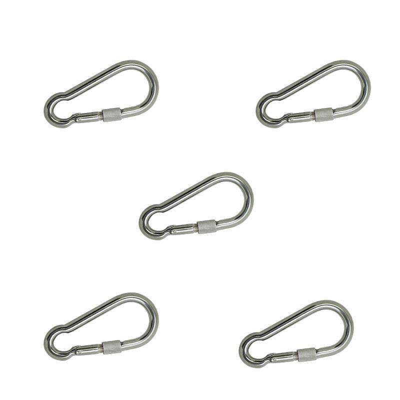 5 Set Of 80mm Stainless Steel Carabiner Spring Hook Sd 30782 Shop Today Get It Tomorrow 