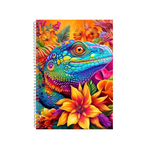 Orchids Iguana Chrysanthemums Neon Notebook Gift Idea A4 Notepad Pad 75