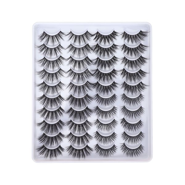 20 Pairs Semi Manual False Eyelash Soft Natural Chemical Fiber 6D
