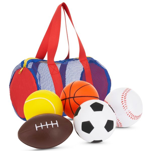 Set of 5 Foam Balls for Kids - Kids Toys ,Indoor and Outdoor