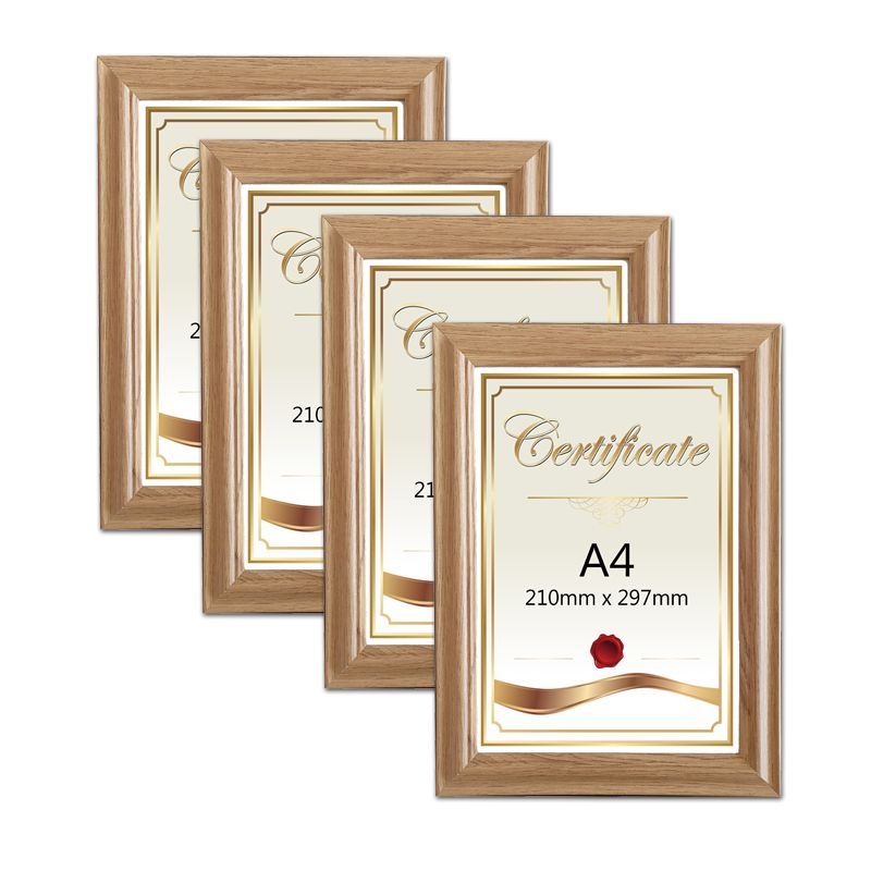 BEAD COOL Elegant Maple A4 Certificate Photo Frame Pack of 4 Shop