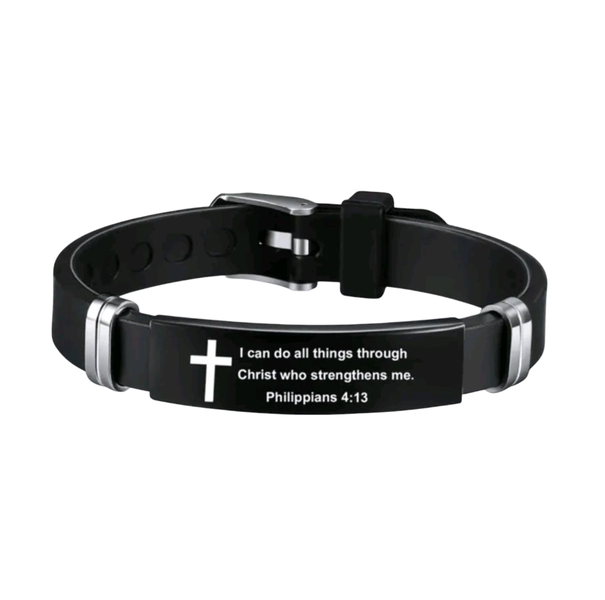 Phillipians 4:13 Adjustable Men's Christian Bracelet