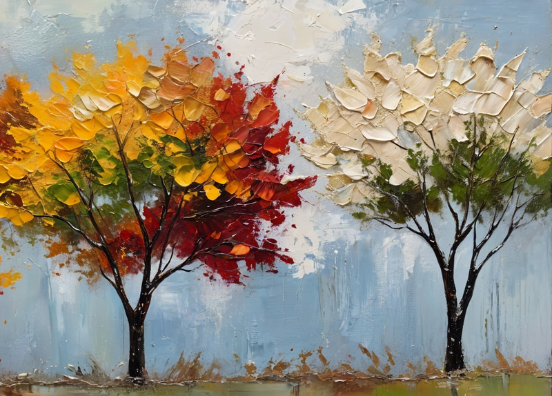 Modern Canvas Wall Art Home Decor - Autumn Trees 02
