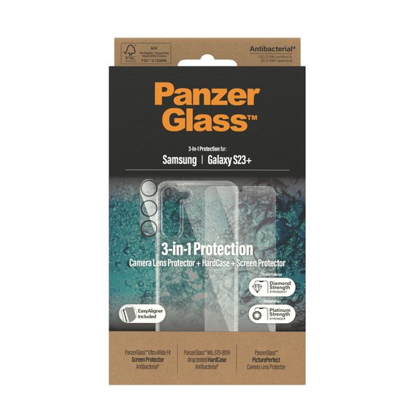 PanzerGlass 3-in-1 Protection Pack for Samsung Galaxy S23+