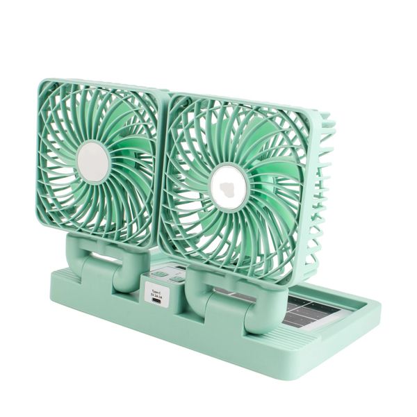 Home Desktop Rotatable Double Fan Solar Car Fan