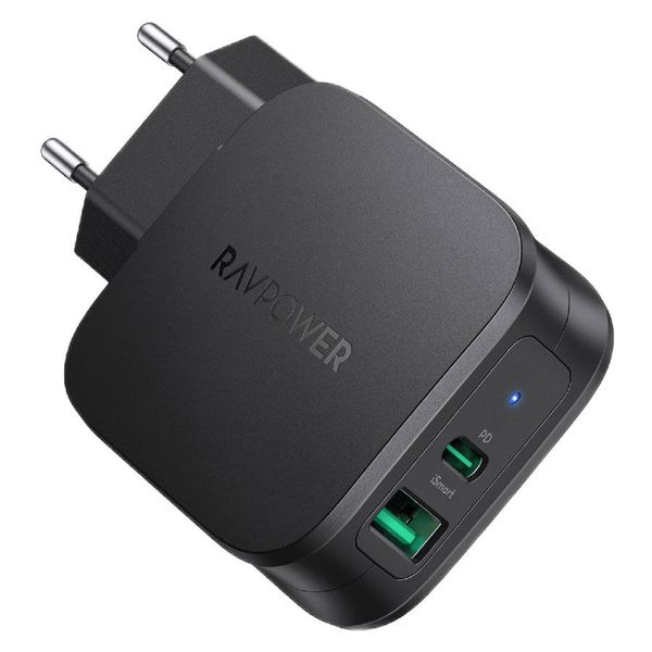 RAVpower PD 30W 2-Port USB C Fast Charger - RP-PC144