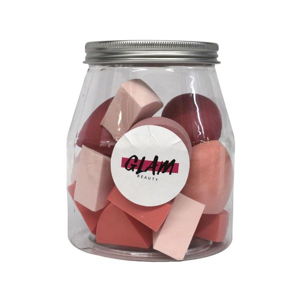 GLAM Beauty - 17 Piece Pink Beauty Blenders in Jar