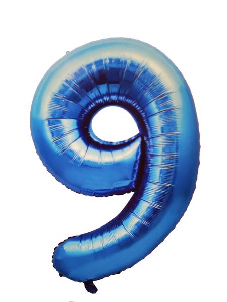 Foil Balloon Number 9 - Blue - 106 cm - Umlozi