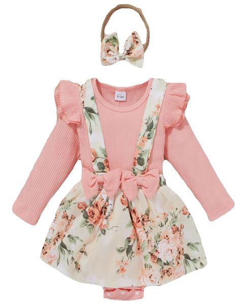 Super Cute 2Piece Floral Print Baby Outfit
