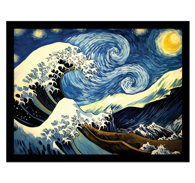 Wave Collection (Starry Waves) Framed Collector Print 40cm x 30cm