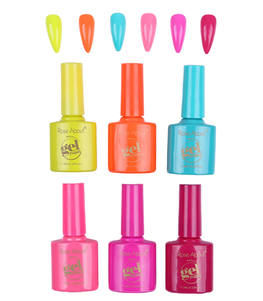 UV Gel Nail Polish - Set of 6 (B for Brights) Gift Set