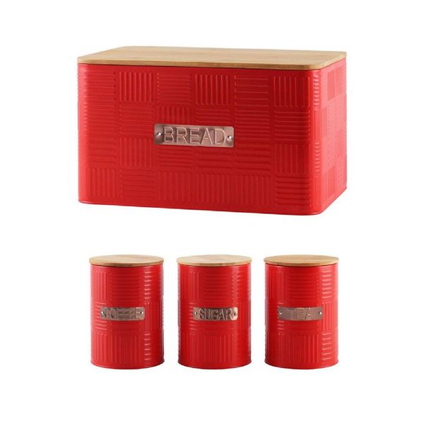 GB Bamboo Lid Bread Bin And Canister Set