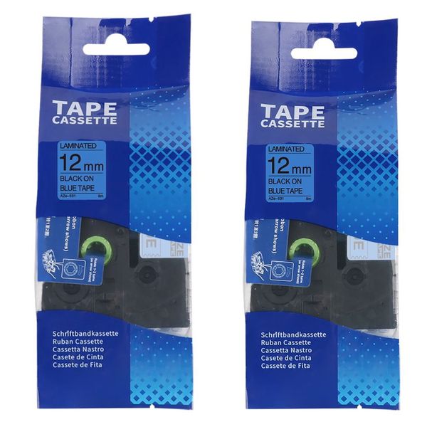 Compatible Brother TZe-531 Black on Blue Laminated Tape Cartridge 12mm x 2