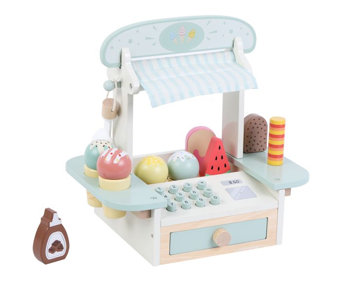Wooden Educational Toy Ice Cream Stand Shop